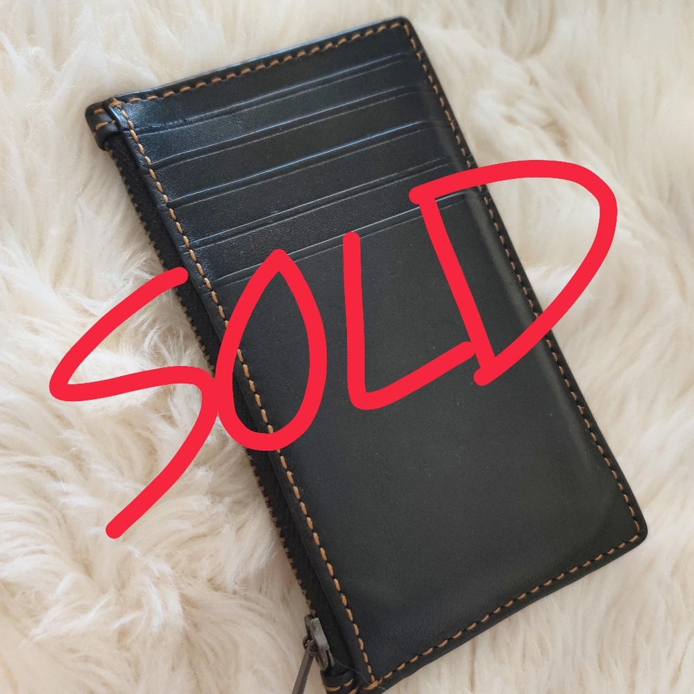 Coach Glovetanned Leather Black Card Holder